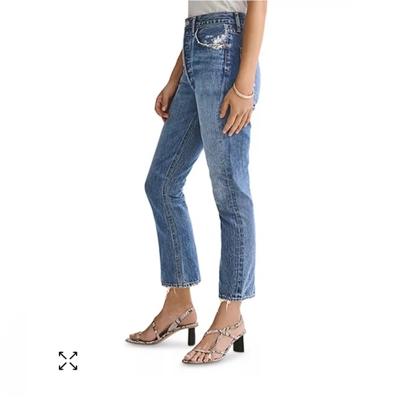 Agolde Denim - AGOLDE Riley Straight Cropped Jeans In Frequency, size 29